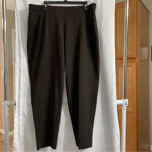 Talbots 18WP Brown Dress Pants High-Waisted Straight-Leg Career Tailored - Picture 1 of 7